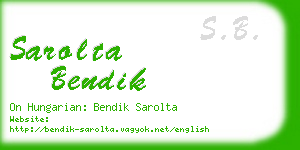 sarolta bendik business card